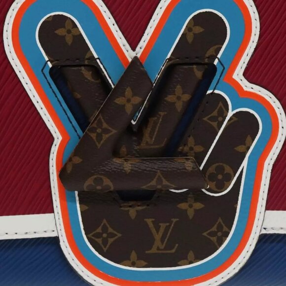 LOUIS VUITTON Epi Peace Love Twist MM Hand Bag Red Blue - Picture 5 of 16